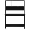 vidaXL skrivebord m. hylder 102x45x148 cm konstrueret træ sort
