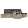 vidaXL Havesofa S&aelig;t 6 stk. Lysegr&aring; polyrattan