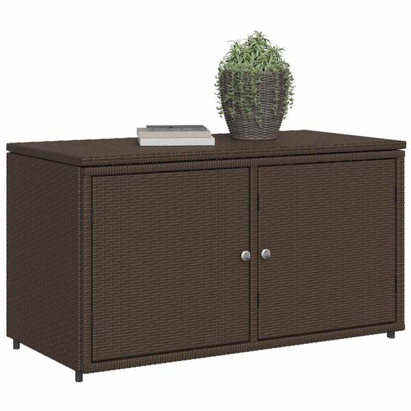 vidaXL opbevaringsskab til haven 110x55x60,5 cm polyrattan brun