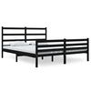 vidaXL sengeramme 135x190 cm Double massivt fyrretr&aelig; sort