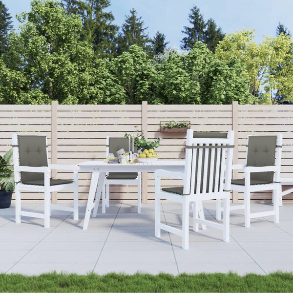 vidaXL stolehynder med lav ryg 4 stk. 100x50x4 cm stof m&oslash;rkegr&aring;