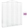 vidaXL buede gabionkurve 8 stk. 200x30x220/240 cm galvaniseret jern