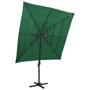 vidaXL parasol med aluminiumsstang 4 niveauer 250x250 cm gr&oslash;n