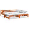 vidaXL daybed med udtr&aelig;k 90x200 cm massivt fyrretr&aelig; gyldenbrun