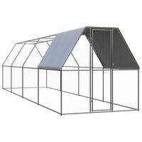 vidaXL udendørs hønsegård 2x8x2 m galvaniseret stål