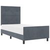 vidaXL Box spring seng med hovedg&aelig;rde M&oslash;rkegr&aring; 80 x 200 cm Fl&oslash;jl