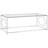 vidaXL sofabord 120x60x45 cm rustfrit st&aring;l og glas s&oslash;lvfarvet
