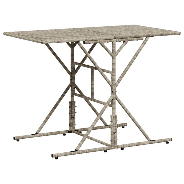 vidaXL spisebordss&aelig;t til haven 7 dele med hynder polyrattan lysegr&aring;