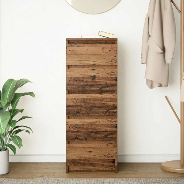 vidaXL sk&aelig;nk med skuffer 37,5x35x99 cm konstrueret tr&aelig; antikt tr&aelig;