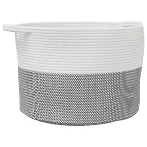 vidaXL vasket&oslash;jskurv &Oslash;55x36 cm bomuld gr&aring; og hvid