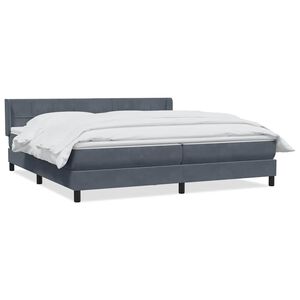 vidaXL kontinentalseng med madras 180x220 cm fl&oslash;jl m&oslash;rkegr&aring;