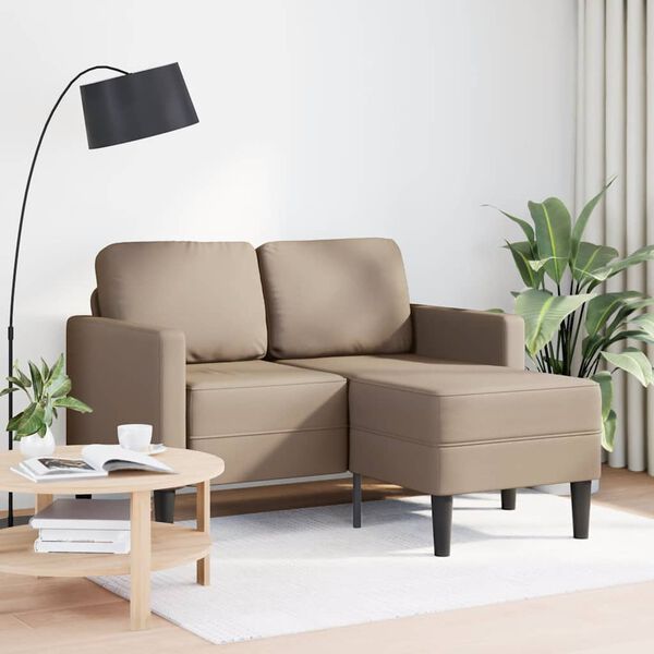vidaXL 2-personers sofa med chaiselong L-formet 125 cm kunstl&aelig;der