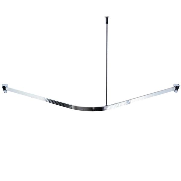 RIDDER universel bruseforh&aelig;ngsstang til hj&oslash;rnekabiner med kroge krom 52500