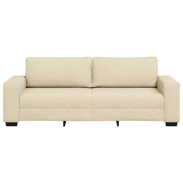 vidaXL 3-personers sofa 220x77x82 cm stof cremefarvet