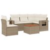 vidaXL sofas&aelig;t til haven 6 dele med hynder polyrattan beige