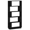 vidaXL bogreol/rumdeler 80x25x163,5 cm massivt fyrretr&aelig; sort