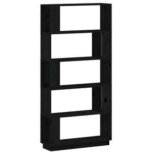 vidaXL bogreol/rumdeler 80x25x163,5 cm massivt fyrretr&aelig; sort