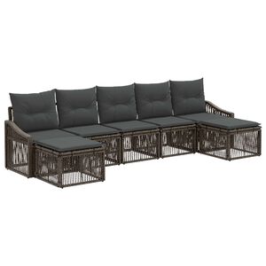 vidaXL Havesofa S&aelig;t 7 stk. Gr&aring; polyrattan
