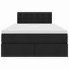 vidaXL Seng med opbevaring og LED med madras Sort 120 x 200 cm Stof