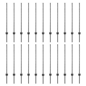 vidaXL Hegnsp&aelig;l 22 pcs Gr&aring; 140 cm St&aring;l