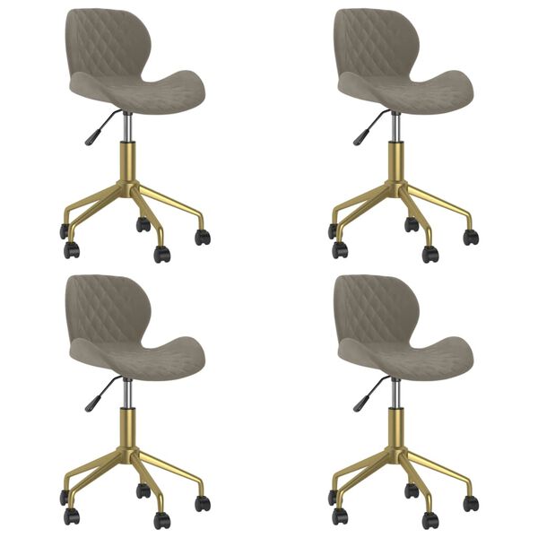 vidaXL drejelige spisebordsstole 4 stk. fl&oslash;jl lysegr&aring;