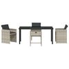 vidaXL Have Spisebordss&aelig;t 5 pcs Lysegr&aring; polyrattan