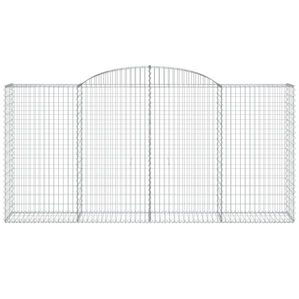 vidaXL buet gabionkurv 300x50x140/160 cm galvaniseret jern