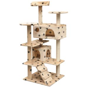 vidaXL kradsetr&aelig; med sisal til katte 125 cm poteprint beige