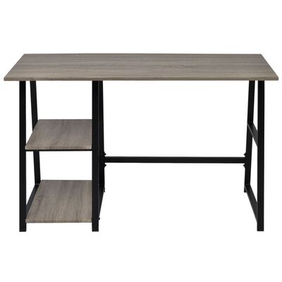 vidaXL skrivebord med 2 hylder grå og eg