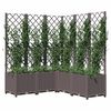 vidaXL plantekasse med espalier 120x120x136 cm PP brun