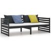 vidaXL daybed 90x200 cm massivt fyrretr&aelig; sort