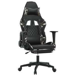 vidaXL gamingstol med fodst&oslash;tte kunstl&aelig;der sort og camouflage