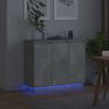 vidaXL LED Sideboard Beton Gr&aring; 90 x 32 x 75 cm Konstrueret tr&aelig;