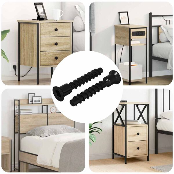 vidaXL Stikh&aelig;tte skrue 2 pcs Sort 7 x 40 mm Jern