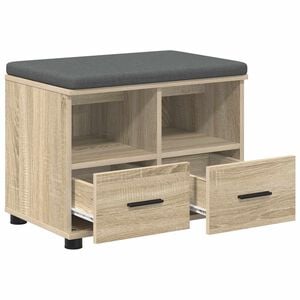vidaXL Hallb&aelig;nk Sonoma eg 60 x 38 x 46 cm Kunstigt tr&aelig; og stof