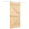 vidaXL Skyded&oslash;r Natur og hvid 95 x 210 cm Massivt Fyrretr&aelig;