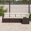 vidaXL Sofa Sæt med pude 5 pcs Brun Polyester