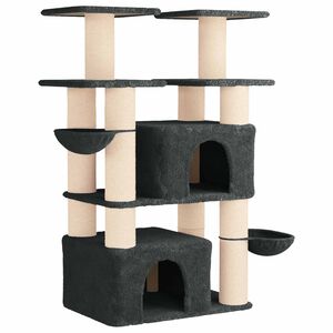 vidaXL Kattetr&aelig; med sisal klatreposter M&oslash;rkegr&aring; 147 cm 2 stk.