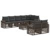 vidaXL Havesofa S&aelig;t 9 stk. Gr&aring; og M&oslash;rkegr&aring; polyrattan