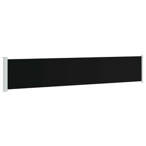 vidaXL sammenrullelig sidemarkise til terrassen 117x614 cm sort