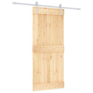 vidaXL Skyded&oslash;r Natur og hvid 90 x 210 cm Massivt Fyrretr&aelig;