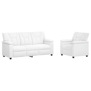 vidaXL Sofa S&aelig;t 2 pcs Hvid Kunstl&aelig;der