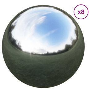 vidaXL Spejl Bold 8 stk. &Oslash; 5 cm S&oslash;lv Rustfrit st&aring;l 201
