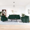vidaXL sofas&aelig;t 3 dele med hynder velour m&oslash;rkegr&oslash;n