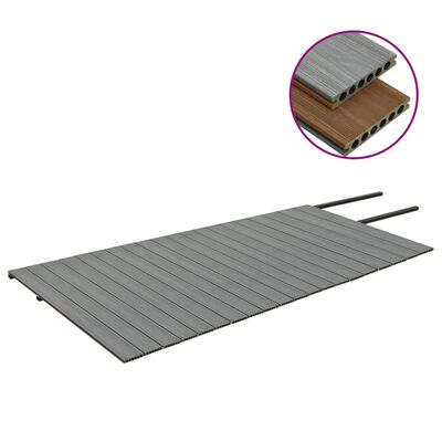 vidaXL terrassebrædder med tilbehør WPC 40 m² 2,2 m brun og grå