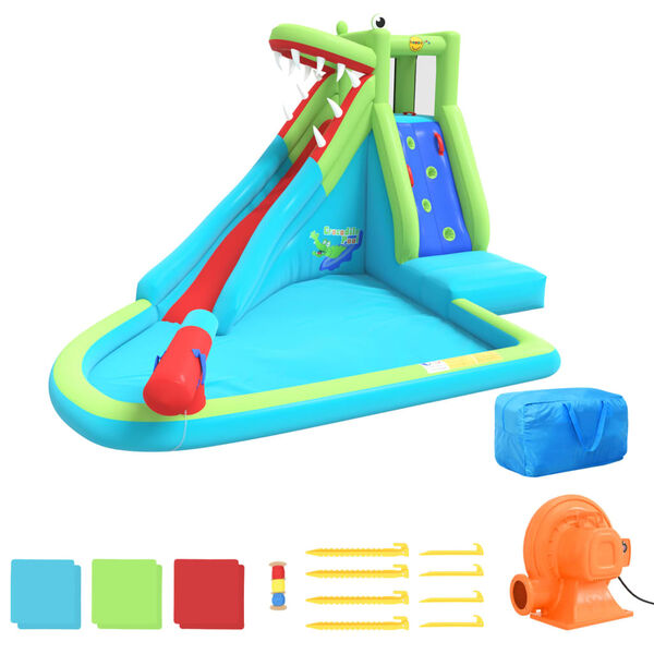 Happy Hop oppustelig vandrutsjebane med soppebassin 356x300x230 cm PVC
