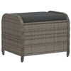 vidaXL haveskammel med hynde 58x46x46 cm polyrattan gr&aring;