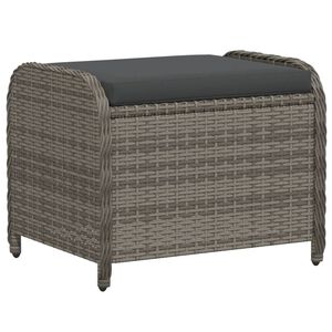vidaXL haveskammel med hynde 58x46x46 cm polyrattan gr&aring;