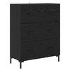 vidaXL Highboard med skuffe Sort eg 69,5 x 34 x 180 cm Konstrueret tr&aelig;