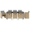 vidaXL Have Spisebordss&aelig;t 9 pcs Beige polyrattan